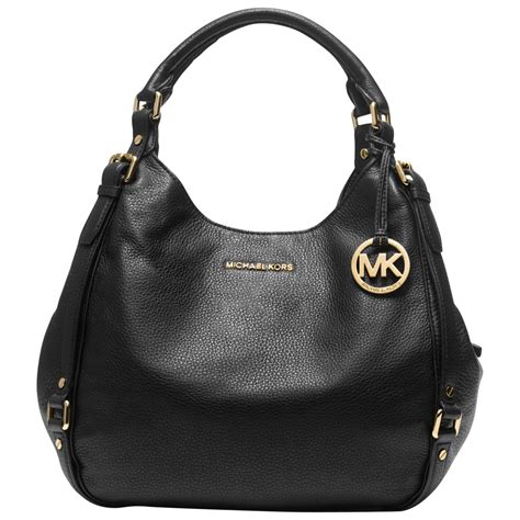 black leather michael kors bag|michael kors black shoulder handbags.